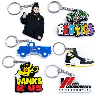 1.5" Custom 2D PVC Keychain(Decorated)